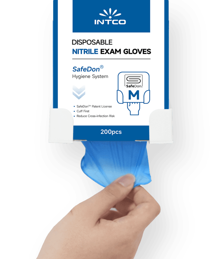 Step 1 — dispense the first glove cuff first