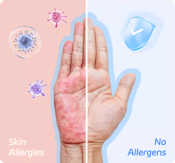 No allergens hand graphic