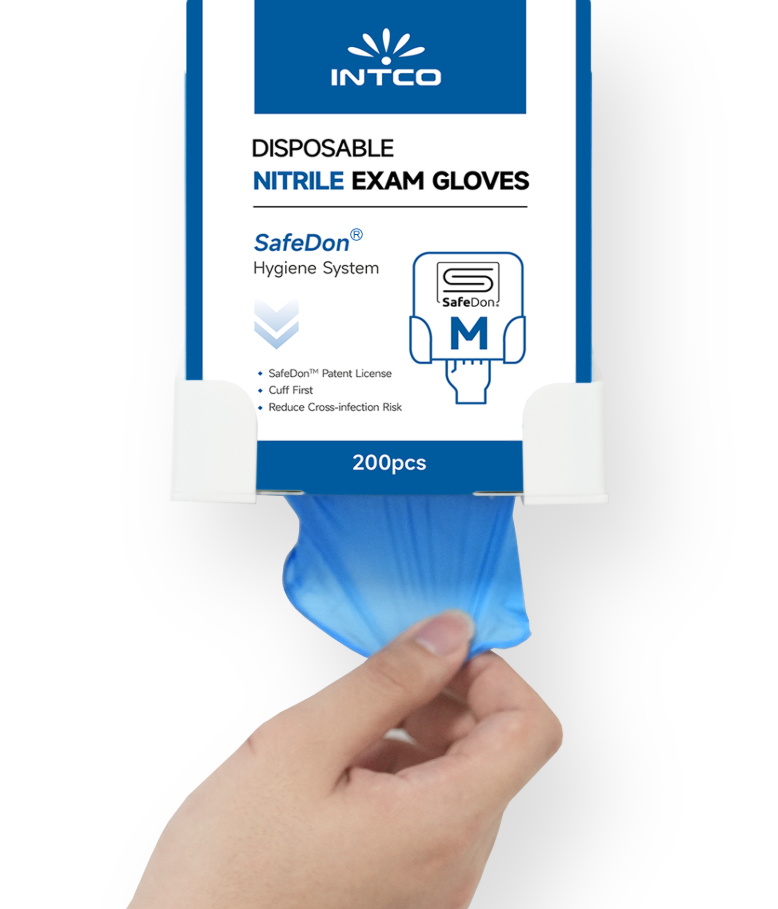 Step 1 — dispense the first glove cuff first