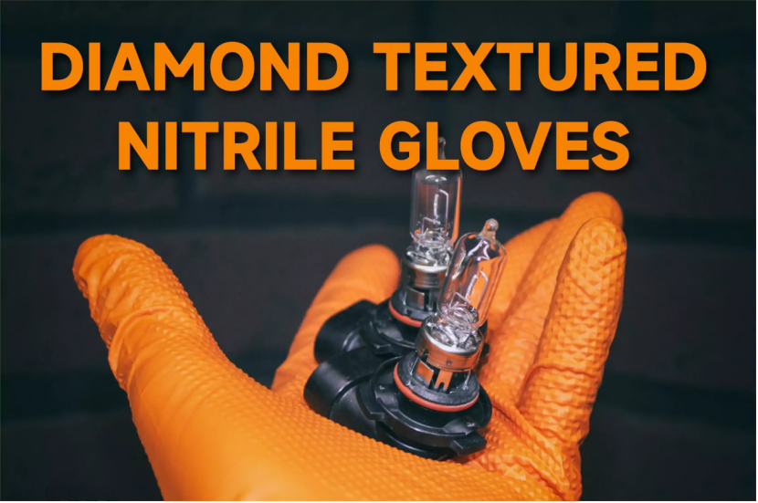  Diamond Textured Nitrile Gloves