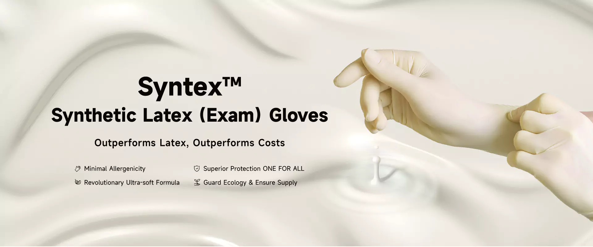 Synthetic latex gloves for exam use
