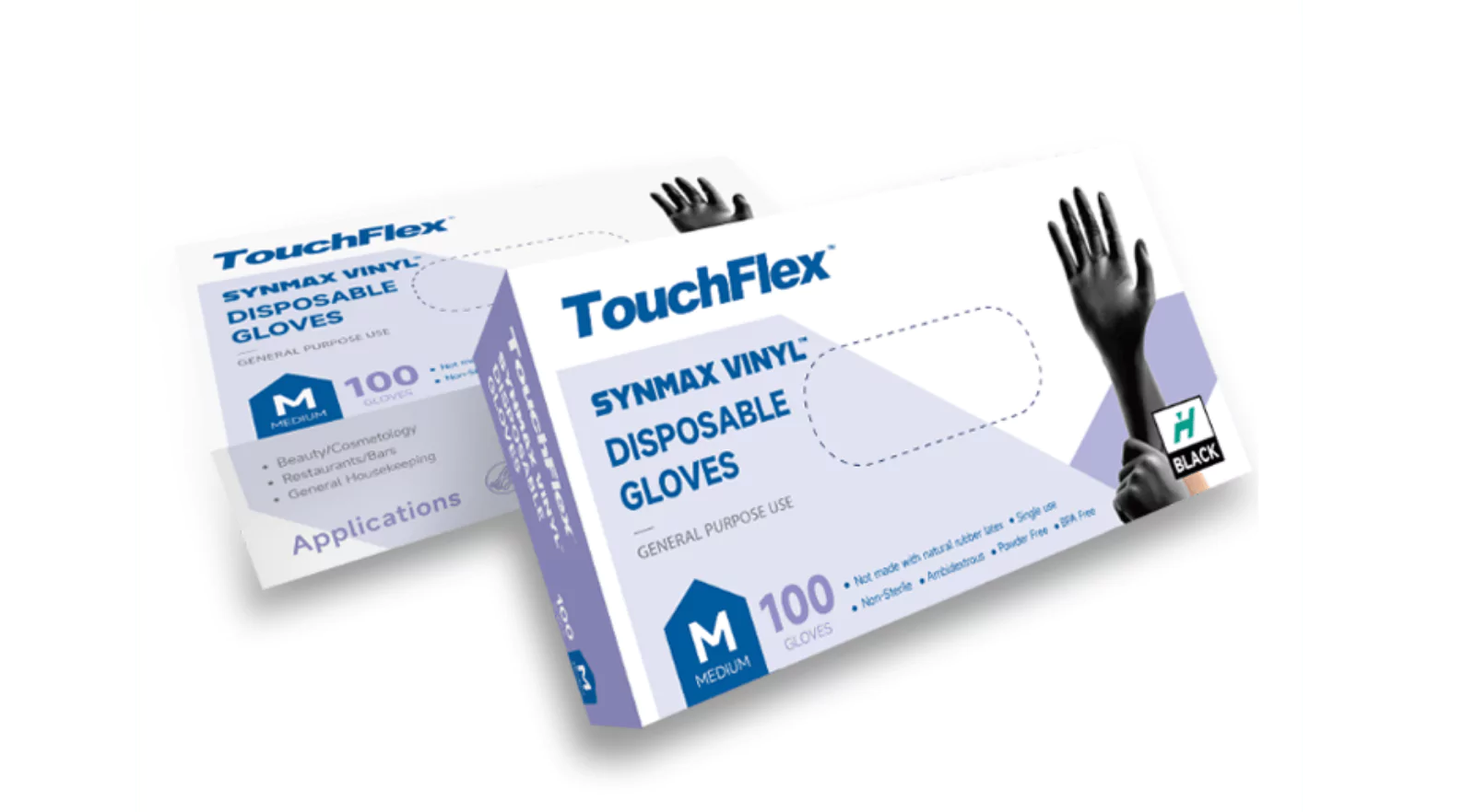 Black nitrile gloves for general use