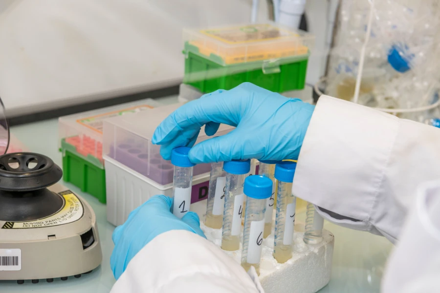 Non-Latex Disposable Gloves for laboratory sample handling and analysis.