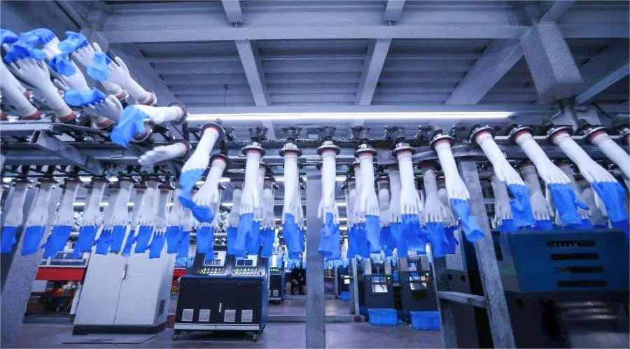 BASIC Nitrile Gloves in a High-Tech Manufacturing Plant Setting