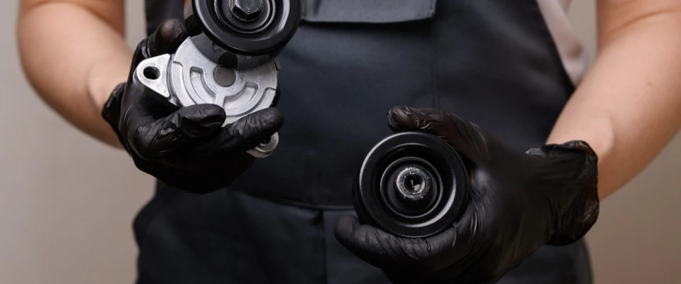 Mechanic gloves for engine repair.
