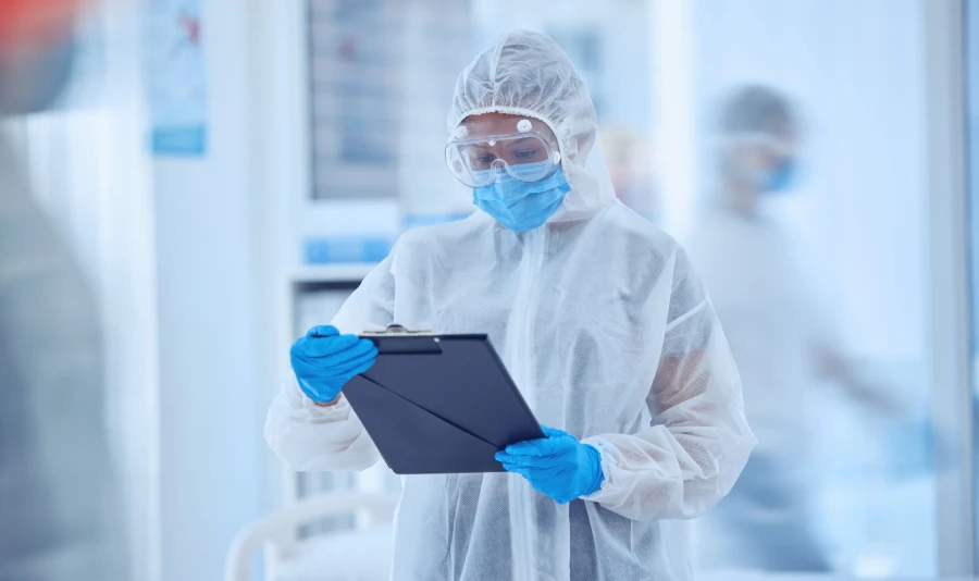 Medical gloves in lab setting