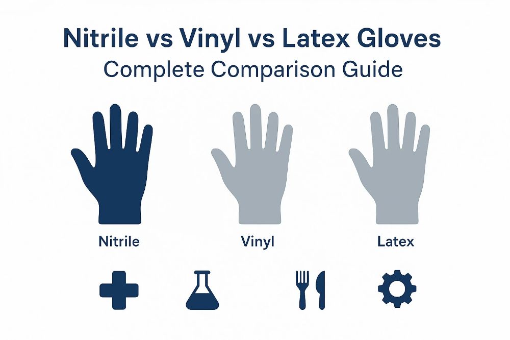 Nitrile vs Vinyl vs Latex Exam Gloves: How to Choose for Compliance and Cost