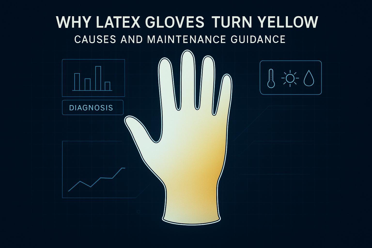 Tech-style cover image showing a latex glove shifting from white to yellow.