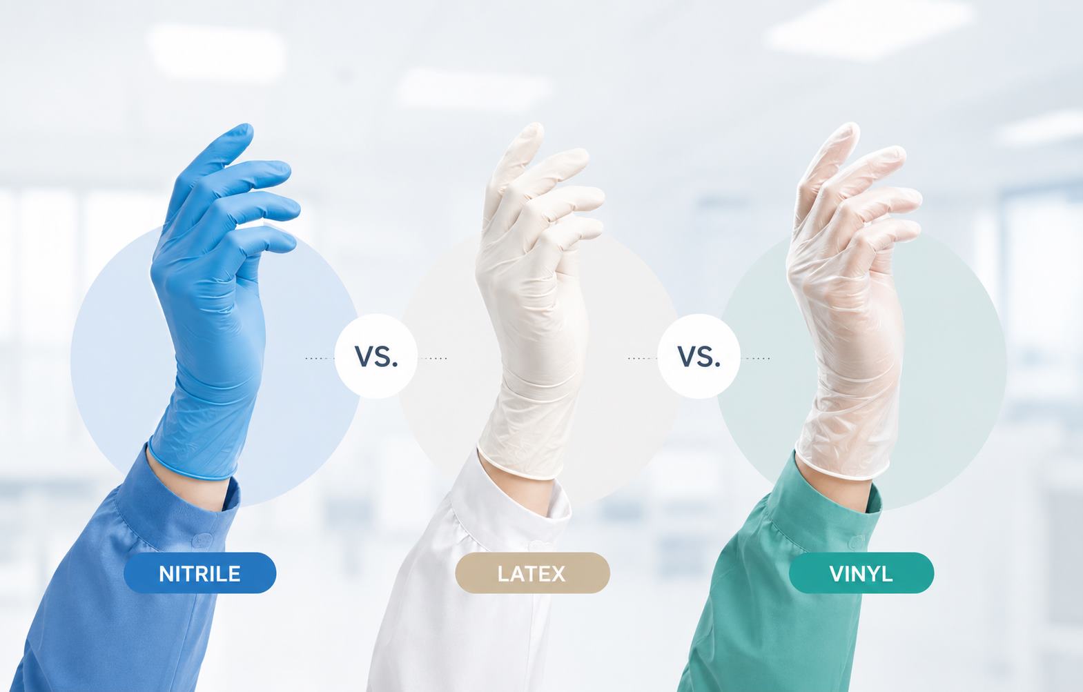 Nitrile vs Latex vs Vinyl Gloves for Workplace Safety