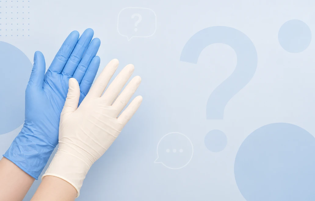 Nitrile vs. Latex Gloves FAQ Graphic
